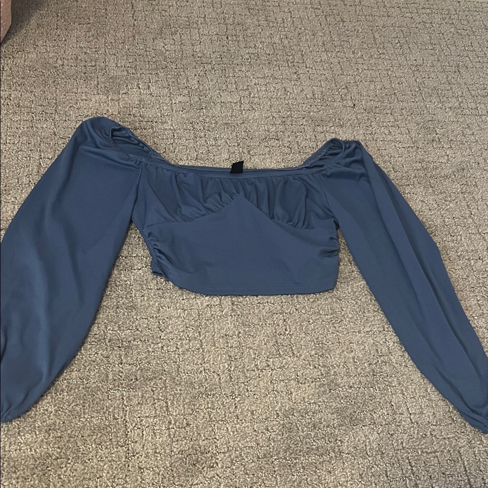 SHEIN Blue Off-Shoulder Blouse